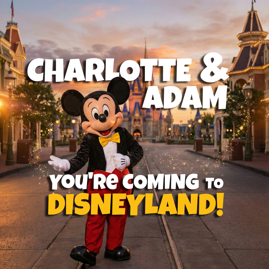 Disneyland California Trip Reveal Video - Personalized Mickey Mouse Announcement